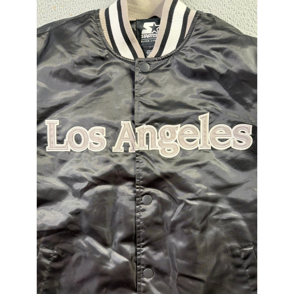 VTG Los Angeles Kings Deadstock NWT Starter Black Label NHL Satin Jacket Mens L - Picture 5 of 14